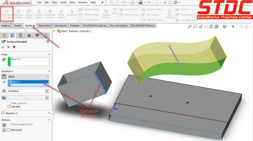 Sử dụng lệnh Extrude Surface mà không cần tạo Sketch – Trung tâm Đào ...